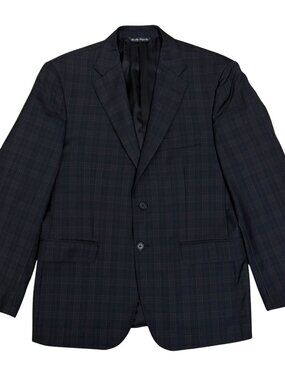 Ermenegildo ZEGNA Luxury Plaid Australian Wool Business Blazer Jacket Mens 40
